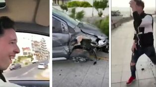 Si nos matamos, nos matamos: se filmó manejando borracho, perdió el control y chocó 
