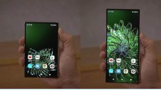 El concepto rollable se retrae a un diseño de bolsillo más pequeño que la mayoría de otros dispositivos premium. Apretando un botón se expande,