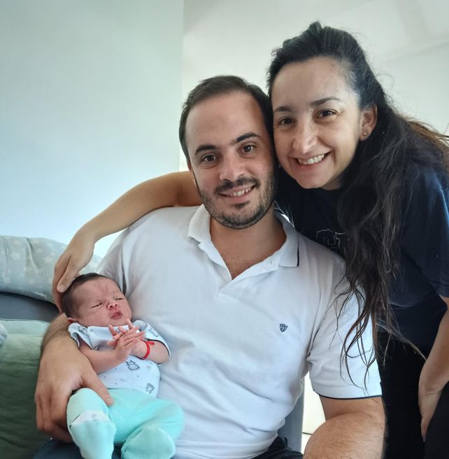 Maru, Guido y bebé Bautista.