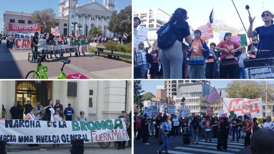 Organizaciones sindicales, estudiantiles, jubilados y agrupaciones de izquierda se movilizaron en Paraná. La Marcha de la Bronca repudió las políticas de ajuste