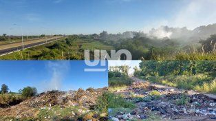 Un basural a cielo abierto dentro de un barrio de Santo Tomé. Los vecinos denuncian los problemas de vivir en medio de la mugre. Los usuarios de la autopista también denunciaron la situación y la problemática del humo.&nbsp;