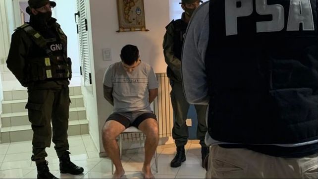 El narco gerente Fabián “Calavera” Pelozo al momento de ser detenido en un country de provincia de Córdoba en mayo pasado.