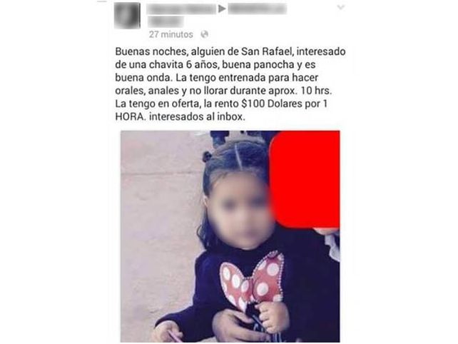 Ofrecían por Facebook a una nena de seis años en Mendoza