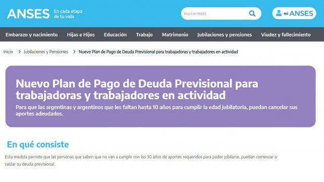 Quienes estén por cumplir la edad para jubilarse y registren deuda previsional pueden regularizarla en las oficinas de Anses