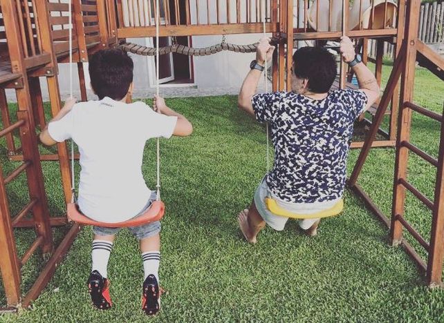 La foto de su hijo y su papá que que publicó Gianinna en Twitter.