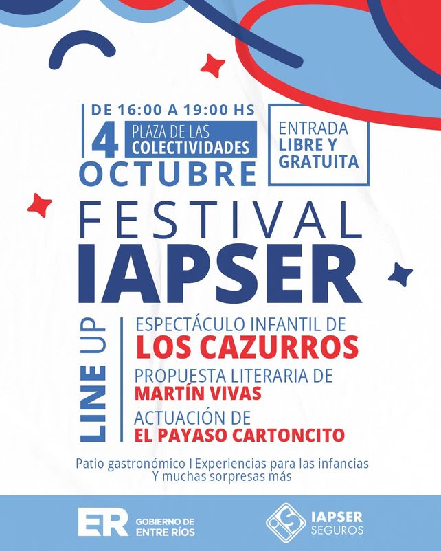 Este domingo 4 de octubre llega el Festival IAPSER a la Costanera de Paraná