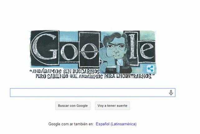 Google recuerda a Julio Cortázar, quien hubiera cumplido cien años