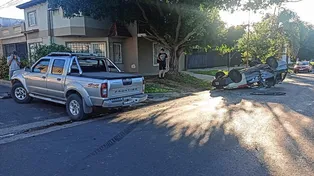 Choque y vuelco en la zona sur de Paraná