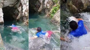 Grababa un Tik Tok en una cascada y de pronto desapareció