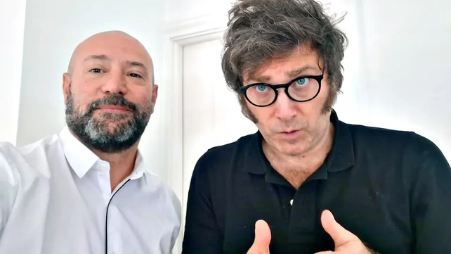 Diego Spagnuolo y Javier Milei. El funcionario despedido es amigo íntimo y también abogado del Presidente. 