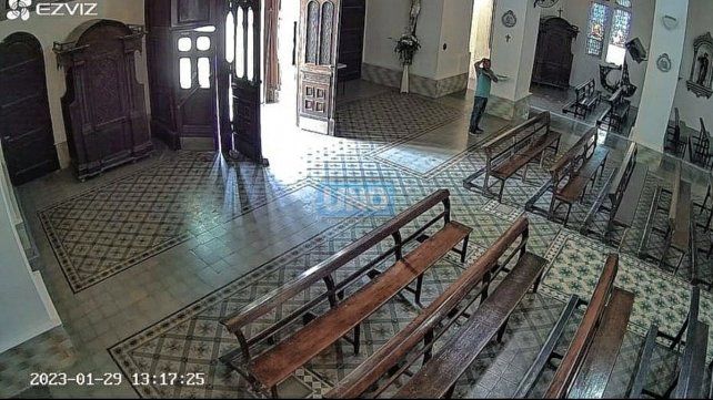 Una de las iglesias donde filmaron al delincuente mientras robaba.