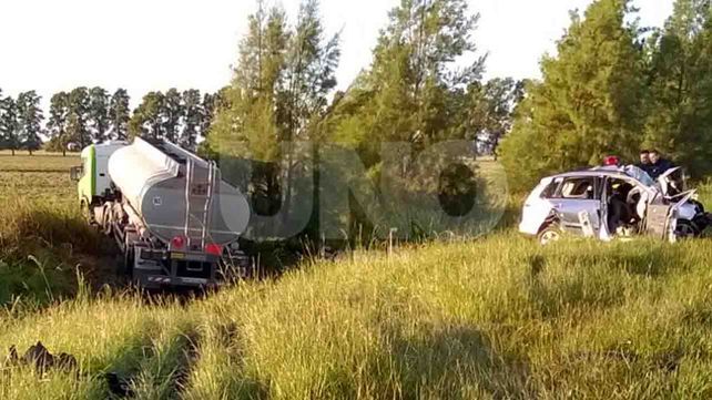 Fallecieron tres integrantes de una familia en un choque frontal sobre la ruta nº11