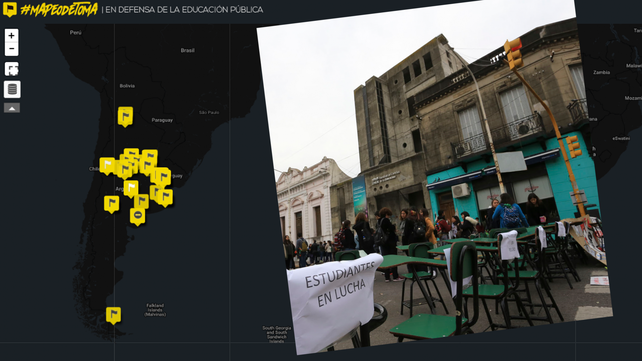 Crearon un mapa que visibiliza la lucha por la educación en el país