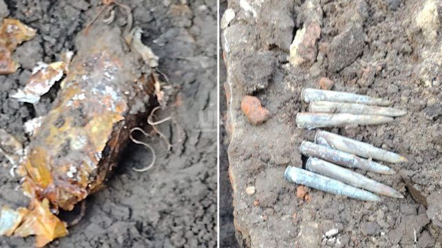 Hallaron balas y granadas de guerra mientras hacían los cimientos de una casa en barrio Nueva Pompeya Hallaron balas y granadas de guerra mientras hacían los cimientos de una casa en barrio Nueva Pompeya