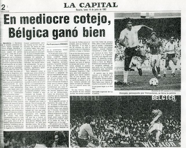 El mal comienzo de Argentina en el Mundial de España 82, según la mirada del enviado especial de La Capital.
