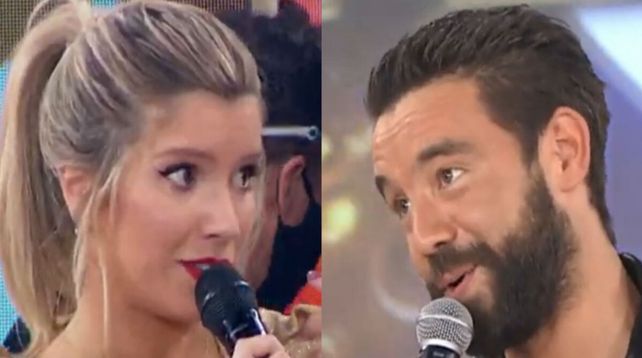 Cara a cara. Laurita Fernández y Agustín Sierra en la pista del Cantando 2020.