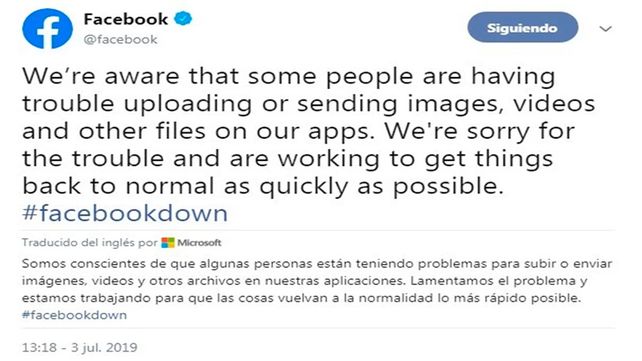 El comunicado oficial de Facebook sobre la caída de Instagram y WhatsApp