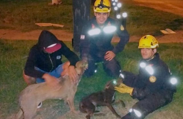 Los bomberos que participaron del rescate son Demian Guzmán