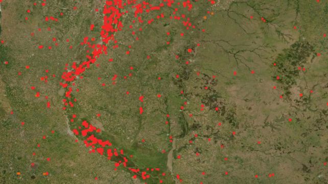 Mapa de los focos de incendio&nbsp;