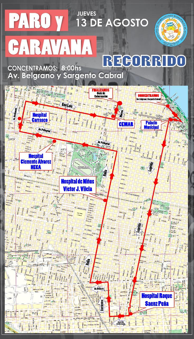 Los municipales llevaron sus reclamos por toda la ciudad con una masiva y ruidosa caravana