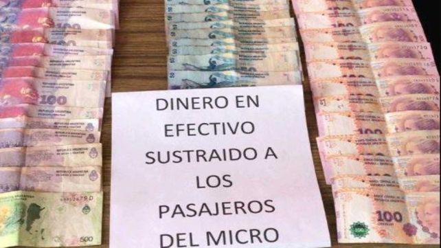 El dinero secuestrado.