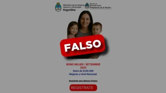 Advierten que circula una estafa que pide datos personales para un falso “Bono Mujer de $240.000 Advierten que circula una estafa que pide datos personales para un falso “Bono Mujer de $240.000