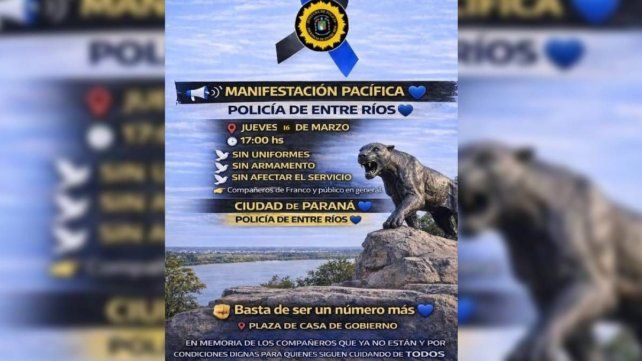 Efecto Santa Fe: policías de Entre Ríos organizan una manifestación para marzo