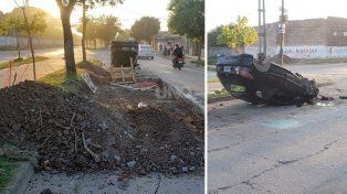 Un arreglo sin señalizar produjo diversos accidentes y hasta un impresionante vuelco