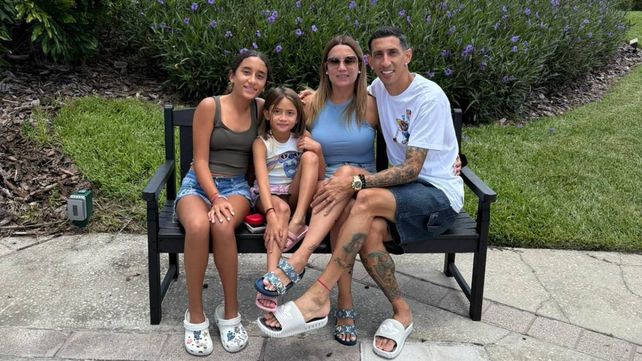 Ángel Di María pasó unos días de descanso en Miami.