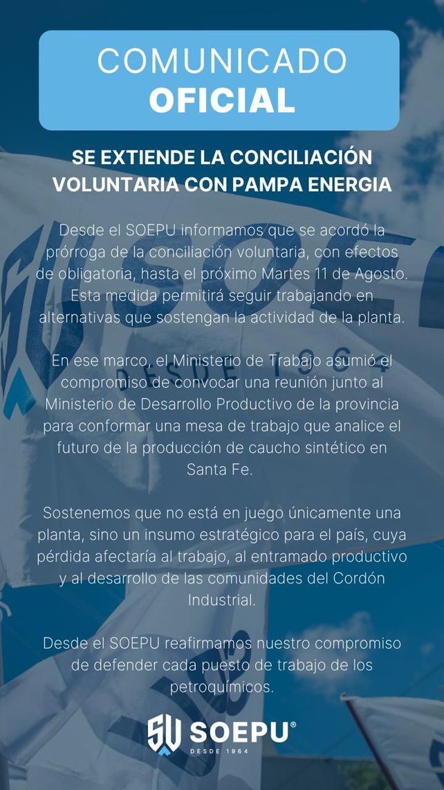 Pampa Energía: sigue la conciliación obligatoria y se abre una mesa para buscar una salida a la planta
