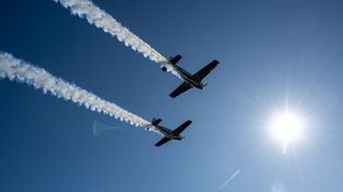 En San Lorenzo se desarrolló una demostración de un avión de la cuadrilla histórica.