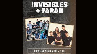 Noche de rock santafesino en Tribus: Farah e Invisibles vuelven a los escenarios