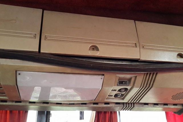 Así se encuentran los colectivos de una empresa de transporte interurbano de Santa Fe