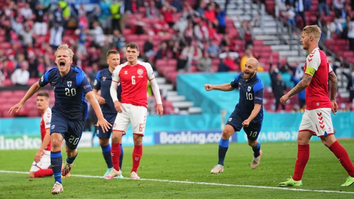Eurocopa: Dinamarca cae con Finlandia tras el susto de Eriksen