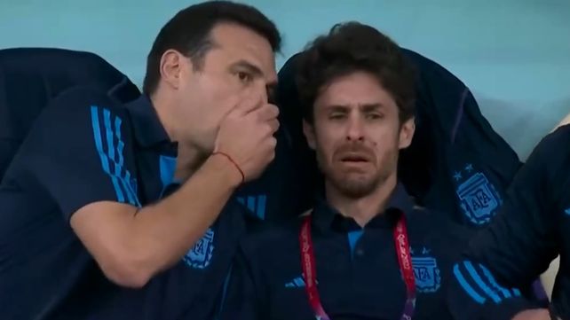 Aimar no pudo contener su emoción tras el golazo de Messi.