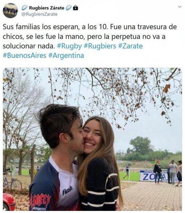 Bajan una cuenta de Twitter que defendía a los rugbiers de Zárate
