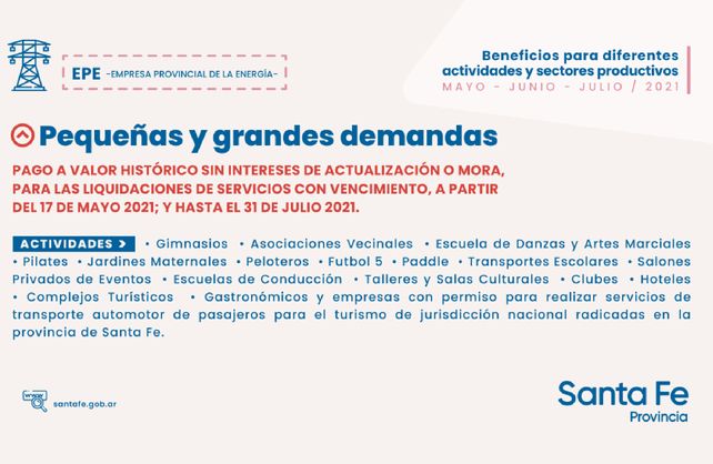 Beneficios para sectores comerciales y productivos para pagar la luz y el agua