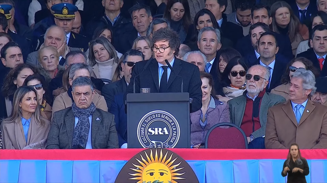 El presidente Milei habló en la inauguración de La Rural