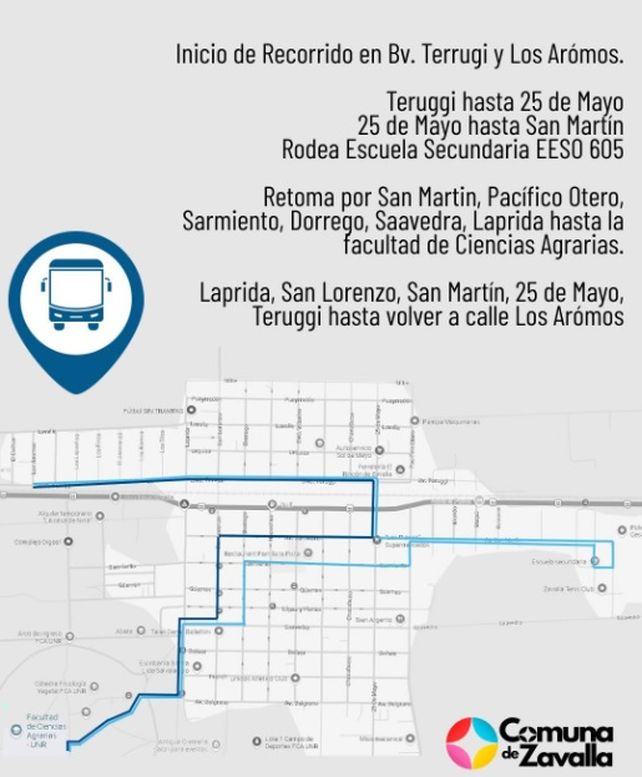 El transporte urbano de pasajeros comenzó a circular con un recorrido diario por los barrios de Zavalla