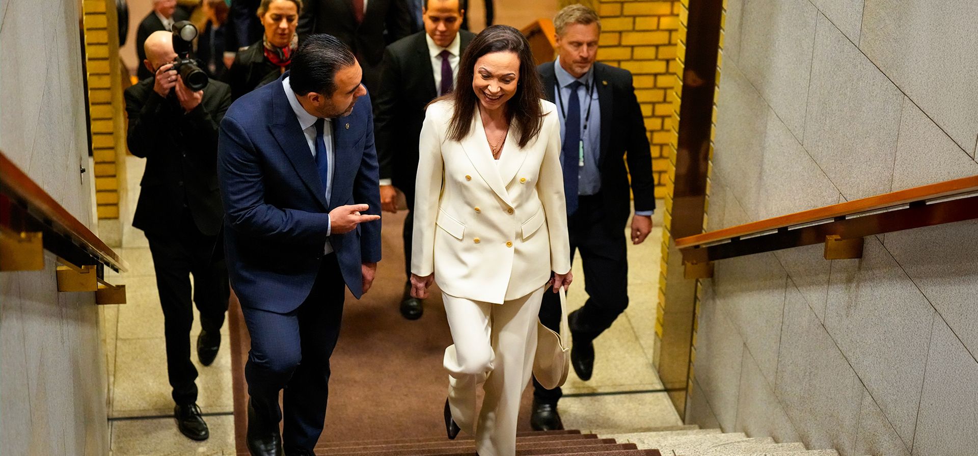 La Premio Nobel de la Paz, María Corina Machado, visita el Storting (Parlamento Noruego) en Oslo, Noruega, el jueves 11 de diciembre de 2025. (Ole Berg-Rusten/NTB Scanpix, Pool Photo vía AP) La Premio Nobel de la Paz, María Corina Machado, visita el Storting (Parlamento Noruego) en Oslo, Noruega, el jueves 11 de diciembre de 2025. (Ole Berg-Rusten/NTB Scanpix, Pool Photo vía AP)