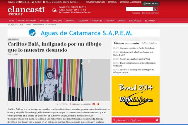 Carlitos Balá, molesto con las pintadas callejeras de Santa Fe