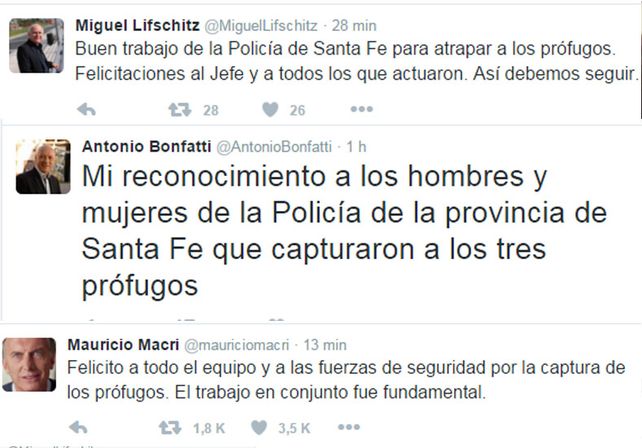 Tras el operativo el gobernador de la provincia felicitó a la policía