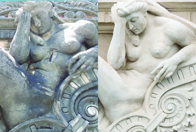 Paso a paso, cómo fue la restauración del grupo escultórico de la Manzana Histórica