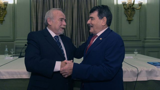 Daniel Nasini y Alberto Padoán al término de la asamblea.