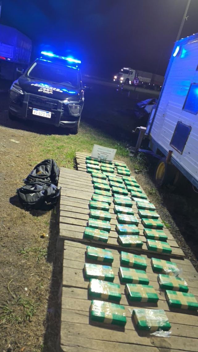 El cargamento de cocaína que fue descubierto en poder de un camionero en la ruta nacional 34