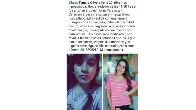 Buscan intensamente a una joven de 20 años que es hipoacúsica