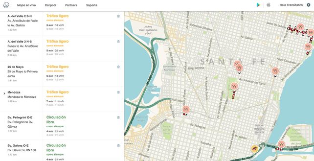 Captura de pantalla del panel de control que monitorea el Gobierno de la Ciudad como integrante del programa Ciudadanos conectados de Waze. Allí el Municipio carga las intervenciones por obras