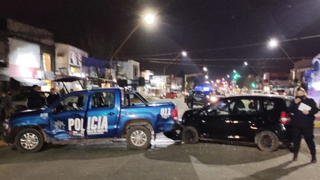 Persecución policial y choque con cuatro heridos