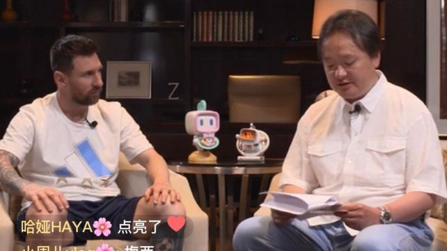 Lionel Messi fue entrevistado por la televisión china. (Imagen de TV)
