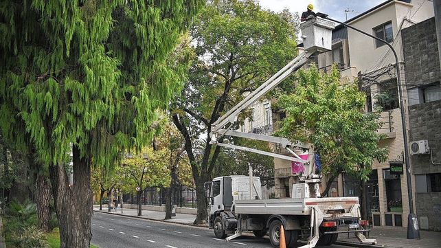 Trabajos de iluminación en la ciudad de Santa Fe
